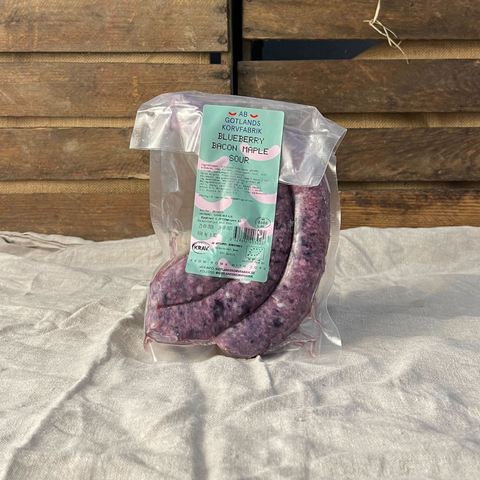 Blueberry bacon maple sour, nitritfri färskkorv 300g EKO