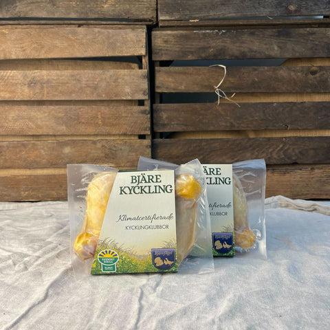 Tvåpack kycklingklubbor långsamväxande kyckling 560g x 2