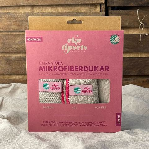 Mikrofiberdukar extra stora, 3-pack